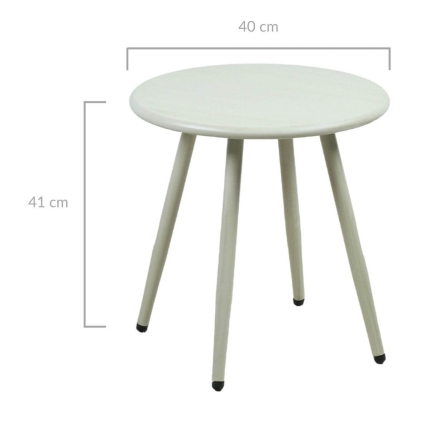 Niana Modern Minimalist White Aluminum Side Table - Image 2