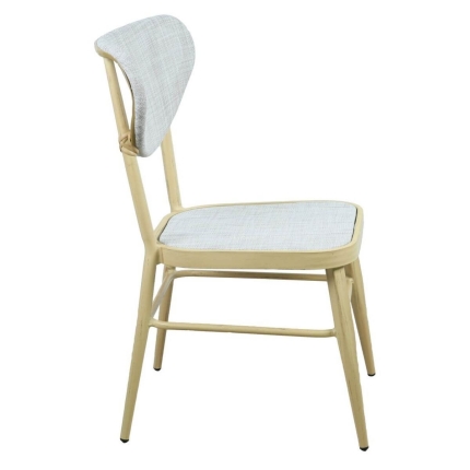 Sammy Modern Retro Natural White Outdoor Dining Chair Set of 2 - Image 3