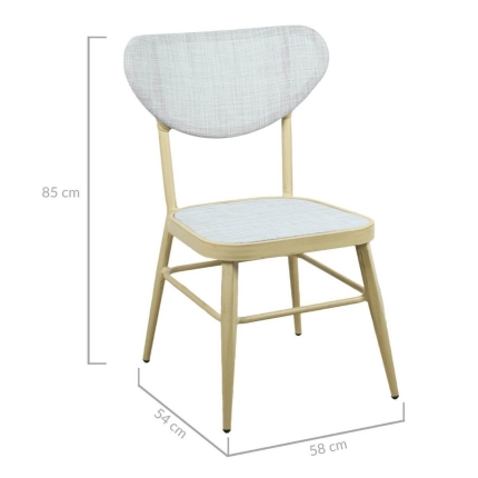 Sammy Modern Retro Natural White Outdoor Dining Chair Set of 2 - Image 2