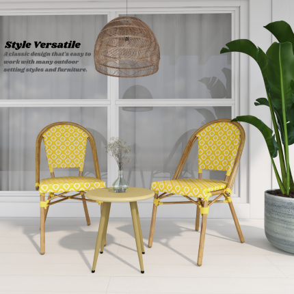 Lana Yellow Outdoor Dining Chair Set - Image 6