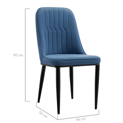 Stan Navy Elegant Classic Design Dining Chair Set of 2 - Image 2