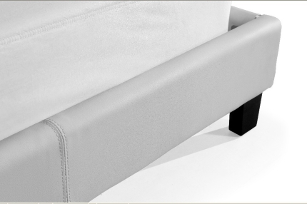 King PU Leather Bed Frame White - Image 4