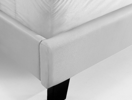 King PU Leather Bed Frame White - Image 5