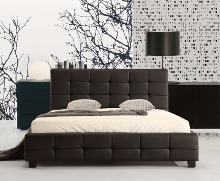 Queen PU Leather Deluxe Bed Frame Black - Image 2