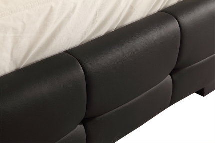 Queen PU Leather Deluxe Bed Frame Black - Image 5