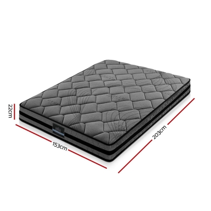 Giselle Bedding Queen Size Mattress Bed Medium Firm Foam Pocket Spring 22cm Grey - Image 2