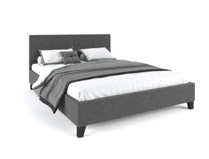 Pale Fabric Bed Frame - Charcoal Queen - Image 2