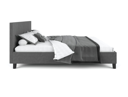 Pale Fabric Bed Frame - Charcoal Queen - Image 3