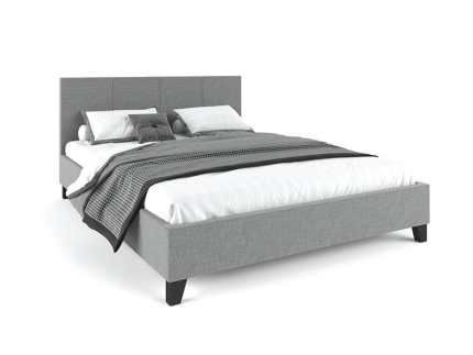 Pale Fabric Bed Frame - Grey Double - Image 3