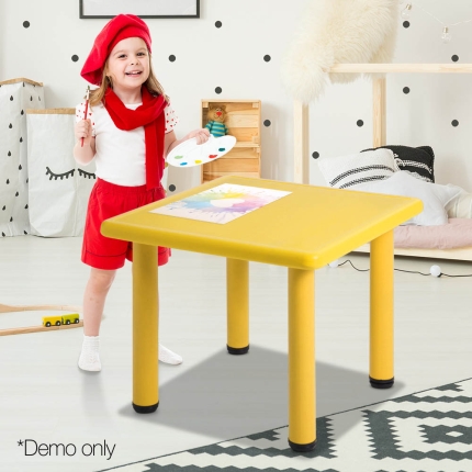 Keezi Kids Table Study Desk Children Furniture Plastic Yellow - Image 9
