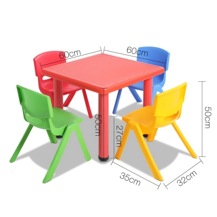 Keezi 5 Piece Kids Table and Chair Set - Red - Image 2