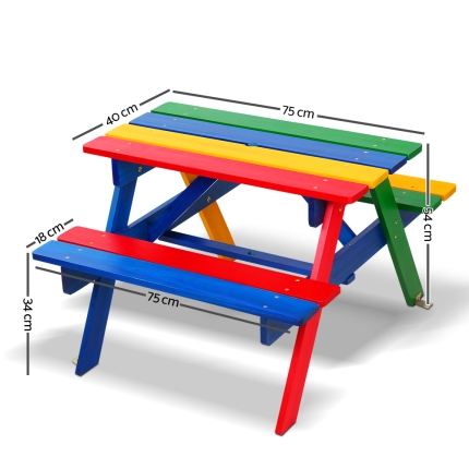 Keezi Kids Wooden Picnic Bench Set - Image 2