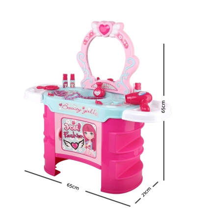 Keezi Kids Makeup Desk Play Set - Pink - Image 2