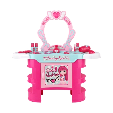 Keezi Kids Makeup Desk Play Set - Pink - Image 3
