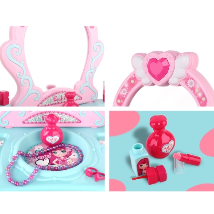 Keezi Kids Makeup Desk Play Set - Pink - Image 8