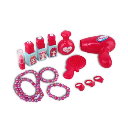 Keezi Kids Makeup Desk Play Set - Pink - Image 9