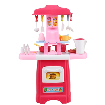 Keezi Kids Kitchen and Trolley Playset - Red - Image 5