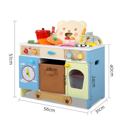 Keezi 10 Piece Kids Kitchen Play Set - Image 2