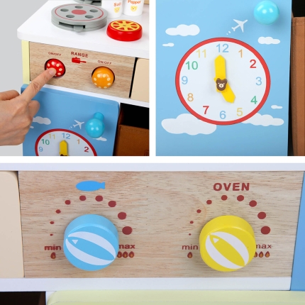 Keezi 10 Piece Kids Kitchen Play Set - Image 9