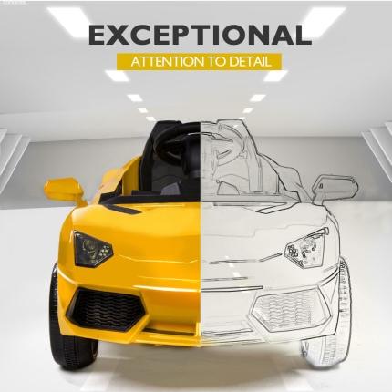 ROVO KIDS Ride-On Car LAMBORGHINI Inspired - Electric Battery Remote Yellow - Image 7