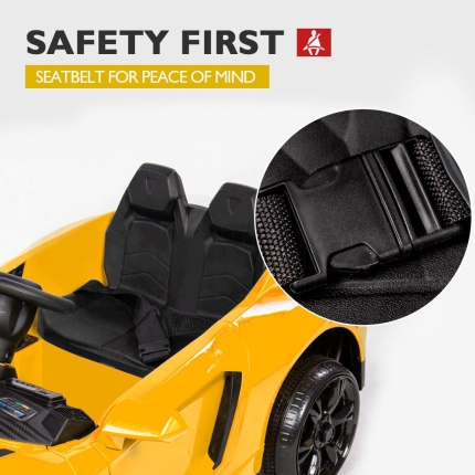 ROVO KIDS Ride-On Car LAMBORGHINI Inspired - Electric Battery Remote Yellow - Image 8