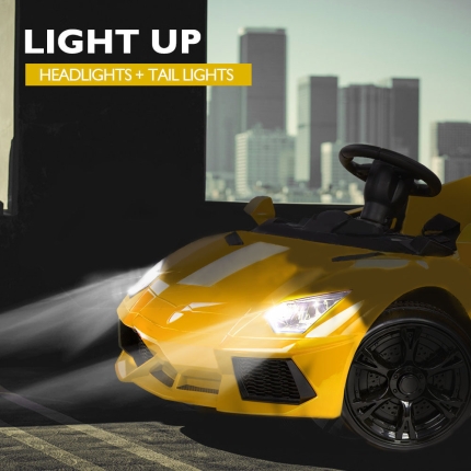 ROVO KIDS Ride-On Car LAMBORGHINI Inspired - Electric Battery Remote Yellow - Image 9