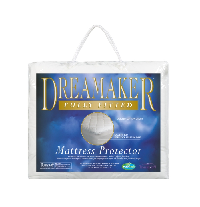 Dreamaker Thermaloft Cotton Covered Fitted Mattress Protector Single Bed - Image 3