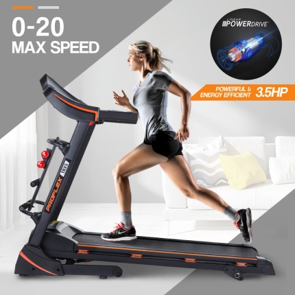 PROFLEX Electric Treadmill w/ Fitness Tracker Home Gym Exercise Equipment - Image 2