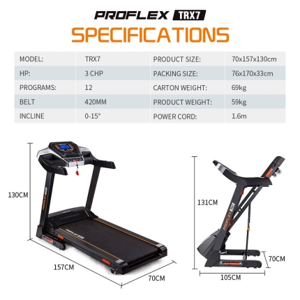 PROFLEX Electric Treadmill Exercise Machine Fitness Home Gym Equipment - Image 5