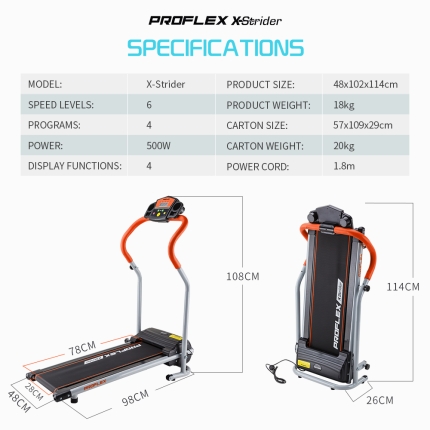 PROFLEX Electric Mini Walking Treadmill Compact Fitness Machine Exercise Equipment - Image 6