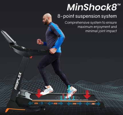 PROFLEX Electric Treadmill Auto Incline Foldable Run Machine 480MM Belt Home Gym Fitness Large - Image 7