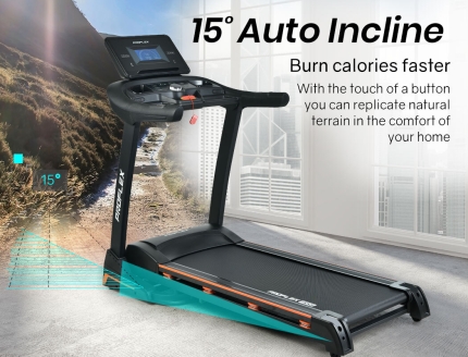 PROFLEX Electric Treadmill Auto Incline Foldable Run Machine 480MM Belt Home Gym Fitness Large - Image 9