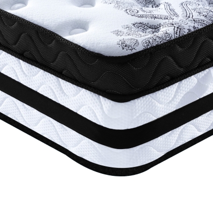 Laura Hill King Single Mattress Bed Size Euro Top 5 Zone Spring Foam 34cm - Image 5