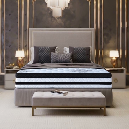 Laura Hill King Single Mattress Bed Size Euro Top 5 Zone Spring Foam 34cm - Image 11