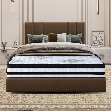Laura Hill King Single Mattress Bed Size Euro Top 5 Zone Spring Foam 34cm - Image 12