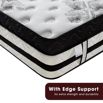 Laura Hill Single Mattress Bed Size Euro Top 5 Zone Spring Foam 34cm Bedding - Image 2