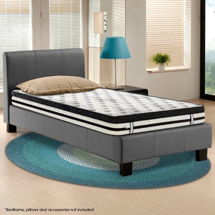 Laura Hill Single Mattress Bed Size Euro Top 5 Zone Spring Foam 34cm Bedding - Image 7