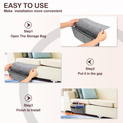Bed Organiser Bed Caddy Sofa Organiser Bedside Organiser Book Magazines Organiser Grey - Image 2