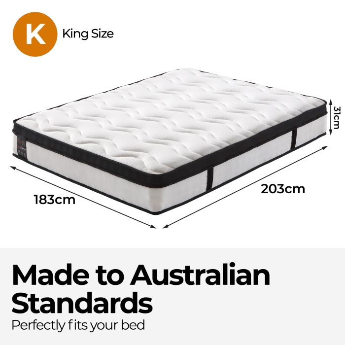 ChiroSleep Orthopaedic Euro Top Pocket Spring King Mattress - Image 2
