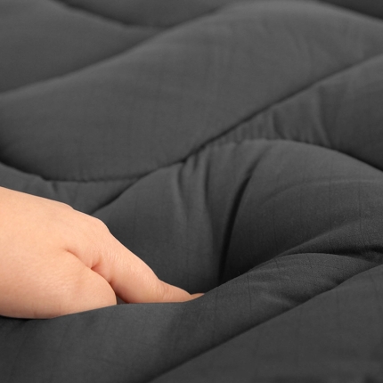 Ramesses 1000GSM Charcoal Mattress Topper Double - Image 3